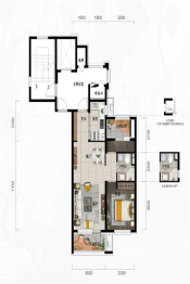华润置地|荣华府2室2厅1厨1卫建面90.00㎡