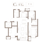 标准层93㎡C1户型