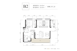 中建·龙玺台4室2厅1厨2卫建面164.09㎡