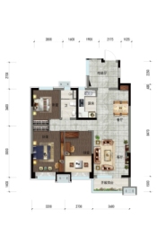 碧桂园天润时代3室2厅1厨1卫建面110.00㎡