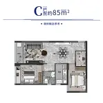 C户型85平