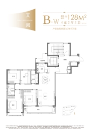 置地中心4室2厅1厨2卫建面128.00㎡