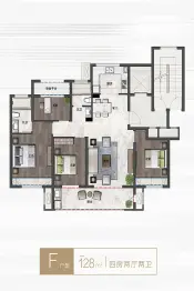 广宁望府4室2厅1厨2卫建面128.0㎡