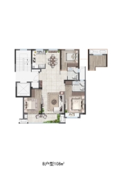 逸湾小筑3室2厅1厨2卫建面108.00㎡