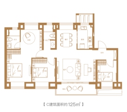 保利云上|澄光4室2厅1厨2卫建面125.00㎡