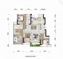 万为江南里4室2厅1厨2卫建面115.00㎡