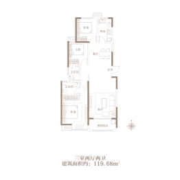 金水世纪城3室2厅1厨2卫建面119.68㎡