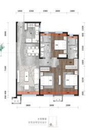 保利天玺3室2厅1厨2卫建面118.00㎡