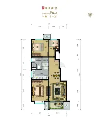 万科·京城上方3室2厅1厨1卫建面94.00㎡