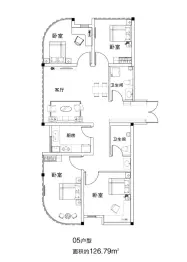 国贸中心4室2厅1厨2卫建面126.79㎡