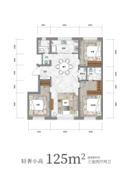 新星宇和润揽悦3室2厅1厨2卫建面125.00㎡