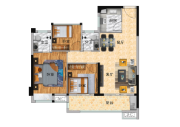 凤翔揽邑3室2厅1厨2卫建面86.00㎡