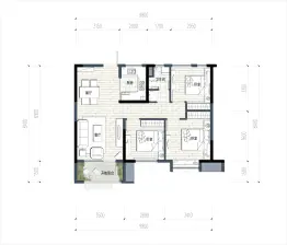 正阳里轻风岸3室2厅1厨1卫建面93.00㎡