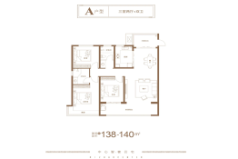 日照中心3室2厅1厨2卫建面138.00㎡