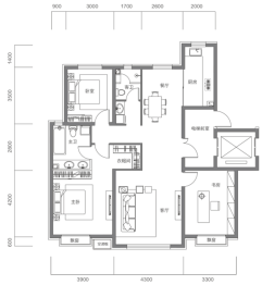 晰晰悦府3室2厅1厨2卫建面135.00㎡