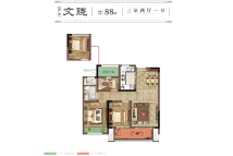 中南菩悦·文澜国宾高层88㎡户型