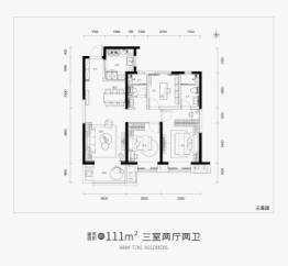 融信·时光之城3室2厅1厨2卫建面111.00㎡