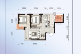 保利达沈河东2室2厅1厨1卫建面68.77㎡