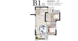 金科联发東悦府2室2厅1厨1卫建面77.00㎡