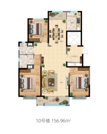 铂悦公馆3室2厅1厨2卫建面156.96㎡