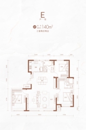 融创星美御3室1厅1厨2卫建面140.00㎡