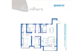 青铁公园里3室2厅1厨2卫建面127.00㎡