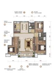 安恒·锦沐学府3室2厅1厨2卫建面125.00㎡