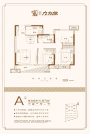 硕丰九方城3室2厅1厨1卫建面97.00㎡