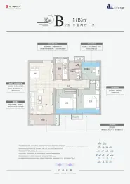 中海光谷东麓3室2厅1厨1卫建面89.00㎡