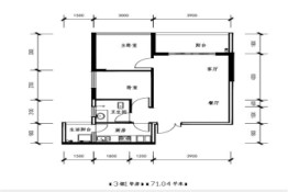 剑江·临水居2室2厅1厨1卫建面71.04㎡