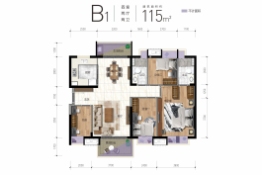 三正·鹏程上花园4室2厅1厨2卫建面115.00㎡