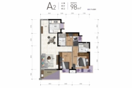 三正·鹏程上花园3室2厅1厨2卫建面98.00㎡