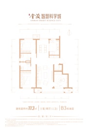 上东金茂智慧科学城3室2厅1厨2卫建面113.00㎡