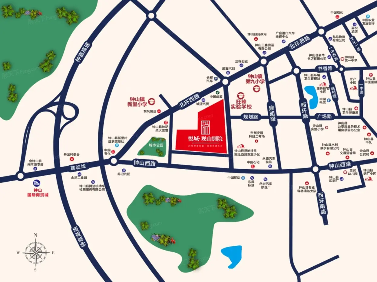 悦城·观山别院交通图