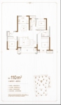 小高层标准层110平米户型