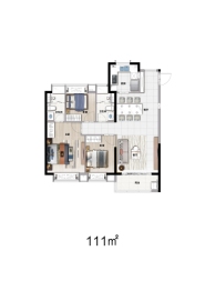 时代海伦堡印记3室2厅1厨2卫建面111.00㎡