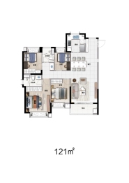 时代海伦堡印记4室2厅1厨2卫建面121.00㎡