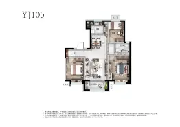 碧桂园江山赋3室2厅1厨1卫建面105.00㎡