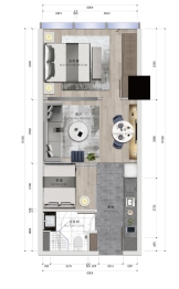 中粮杭州大悦城2室2厅1卫建面69.00㎡