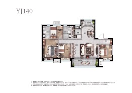 碧桂园江山赋4室2厅1厨2卫建面140.00㎡