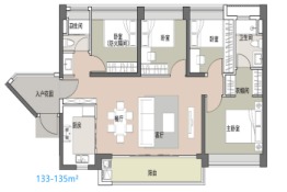 万汇天地·金域曦府4室2厅1厨2卫建面135.00㎡