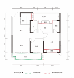 华远万江北宸之光3室2厅1厨2卫建面95.00㎡