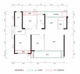 华远万江北宸之光3室2厅1厨2卫建面119.00㎡