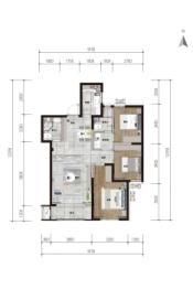 六合骏府3室2厅1厨2卫建面107.32㎡