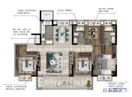 银洲春晓学府4室2厅1厨2卫建面155.0㎡