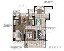 银洲春晓学府3室2厅1厨2卫建面122.00㎡