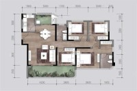 118户型， 4室2厅2卫1厨， 建筑面积约118.00平米