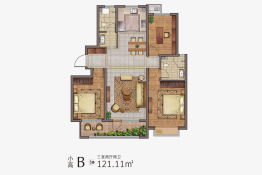 宝丽江山樾3室2厅1厨2卫建面121.11㎡