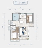 万科天空之城E1户型-88㎡