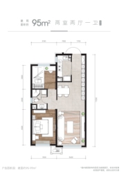 金地峯范2室2厅1厨1卫建面95.00㎡